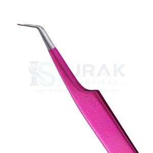 Pince à épiler professionnelle en acier inoxydable pour extensions de cils – Pince à épiler de précision à pointe fine avec poignée diamant rose - Product Image 3