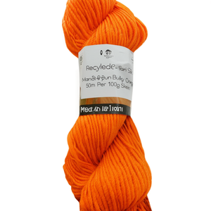 ไหมซารีรีไซเคิล ทอมือ เส้นใหญ่ สีส้ม 50 เมตรต่อ 100 กรัม ผลิตในอินเดีย - Product Image 3