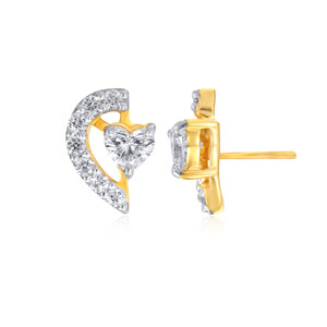 Pendientes de Diamantes Dearest Dazzle, Corte Corazón, Oro Sólido de 18K, Joyería Romántica de Compromiso para Mujer - Product Image 3