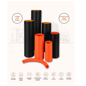 Tuyau de drainage corrugué à double paroi en HDPE durable ACCENT Factory Outlet 32mm-217mm pour système de drainage - Product Image 3