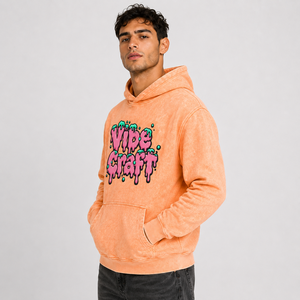 Sweat à capuche rétro pour homme en coton épais, coupe oversize, streetwear, pull brodé personnalisé, vêtements urbains décontractés en gros - Product Image 1