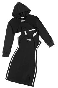 Última mujer Casual dos piezas de punto 100% algodón camiseta con capucha manga larga Color personalizado pulóver para la colección de tiendas en línea - Product Image 2