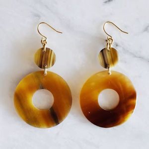 Handmade Luxury Buffalo Horn Earrings for Women Eco-Friendly <b>Crystal</b> <b>Animal</b> Art Collectible Fashion Accessories Stylish Look - Product Image 1