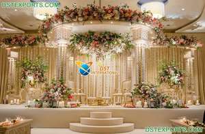 มันดาปงานแต่งงานแบบอินเดียที่มีสไตล์ น้ำหนักเบา ตกแต่งด้วยดอกไม้ สำหรับงานแต่งงานแบบฮินดู รูปแบบมันดาปพระพิฆเนศ ที่สหรัฐอเมริกาและเนเธอร์แลนด์ - Product Image 6