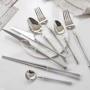 Classic Inspired Metal Cutlery Set Stainless Steel Dining Spoon Fork Knife <b>Flatware</b> Collection for Timeless Table Presentation - Product Image 3