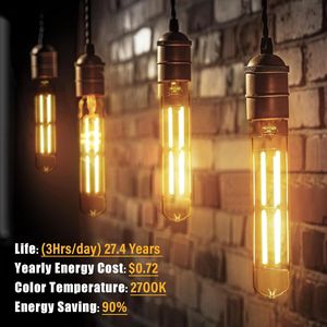 Lampadine LED Vintage Edison Dimmerabili da 8.9 Pollici, Attacco E26, 6W 800LM 2700K Bianco Caldo, T10 T9 AC 120V, Equivalente a 80 Watt, in Vetro Trasparente - Product Image 3