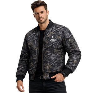 Custom Black Camo Quilted Bomber <b>Jacket</b> for Men Women <b>Zip</b> <b>Up</b> Flight <b>Jacket</b> Windproof Winter Hunting Outdoor Tactical <b>Jacket</b> OEM - Product Image 1