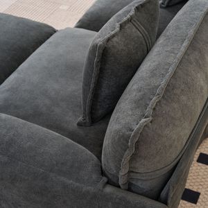 Set di Divano a 2 Posti e Poltrona Moderno e Lussuoso, Seduta Profonda in Ciniglia, Divani Cloud per Soggiorno, Set di Mobili a 3 Pezzi - Product Image 5