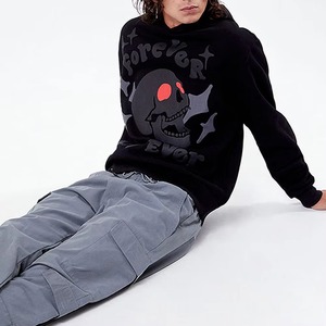 Sweat à capuche streetwear personnalisé pour hommes, femmes et unisexe, impression sérigraphique, impression en relief, personnalisation de la marque, fournisseur mondial, sweats à capuche avec impression en relief - Product Image 4