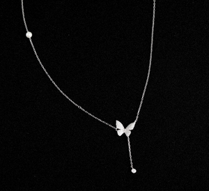 Collar de diamantes de moissanita con forma de mariposa, regalo para boda y fiesta para mujer - Product Image 5