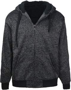 Sudadera con capucha para hombre, con cremallera, forro polar térmico, estilo chaqueta de invierno, informal, a prueba de viento, para exteriores. - Product Image 1