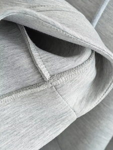 Sudadera con Capucha Unisex Extra Grande con Cierre, Color Gris Sólido, 100% Algodón Felpa, Transpirable, Informal, para Otoño, con Bolsillos - Product Image 6