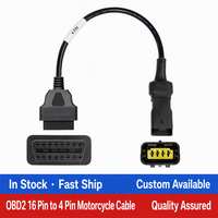 Cable Adaptador de Diagnóstico para Motocicleta OBD2, Conector Hembra de 16 Pines a Conector de 4 Pines para Lector de Códigos, 12V 24V, Venta en Paquete OBD2