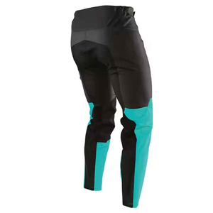 Pantalon de moto pour homme, color-block, noir et vert sarcelle, séchage rapide, toutes saisons, vêtements de course - Product Image 3