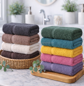 Serviettes de toilette durables 100% coton - 600 GSM, super douces, séchage rapide, antibactériennes, respirantes, tissage jacquard, fabriquées par un fabricant indien - Product Image 2