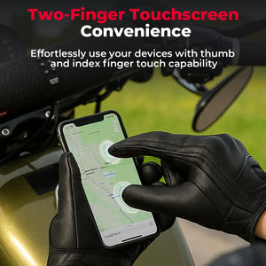 Guantes de Motocicleta de Cuero Genuino con Protección Reforzada, Antideslizantes para Conducción en Calle y Carretera, Aptos para Carreras Todoterreno - Product Image 5