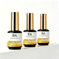 Top Coat Professionnel Sans HEMA pour Ongles - 15ml Gel de Finition Longue Durée avec Couche Adhésive pour Salon