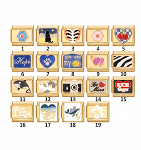 Popolari Charms Italiani in Acciaio Inossidabile Dorato, Moduli a Collegamento per Braccialetti Fai da Te, Componenti per Gioielli, Charm Smaltati - Product Image 2