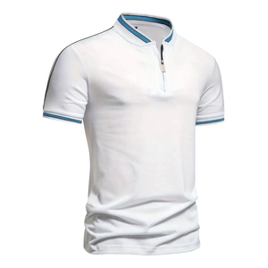 Camisa Oversize de Estilo Urbano para Hombre con Rayas Laterales Delanteras, Cómoda, Transpirable, 100% Algodón, Secado Rápido, Detalle de Cremallera para Deportes - Product Image 4