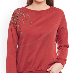 Sudadera de Mujer con Pedrería, Cuello Redondo, Estilo Casual y Cómodo para el Día a Día - Product Image 3