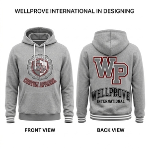 Heavyweight 350GSM Fleece Digital Printed Acid Wash Winter Casual Custom Graphic <b>Blue</b> Patriotic Flag Pullover <b>Hoodie</b> - Product Image 3