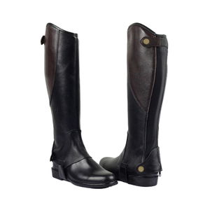 Men's English High Quality Horse Riding <b>Half</b> <b>Chaps</b> Custom Logo Extra Leather Protection Equestrian <b>Half</b> <b>Chaps</b> Sets - Product Image 1
