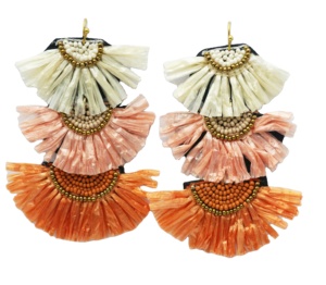 Trending Hot Sales Multi-Colour Shades Embroidery Design Earrings Fashionable Classic Style Unisex for Gifts and Parties - Product Image 1