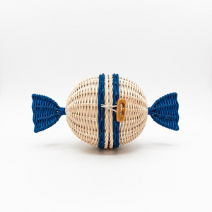 Panier à bonbons en rotin artisanal Sisu, couleur orange Gergean, adapté aux enfants, très vendu pour les cadeaux du Ramadan, la décoration des magasins et des festivals - Product Image 1