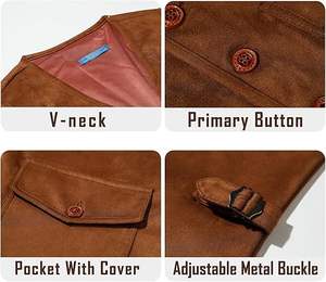 Chaleco de Cuero Vaquero para Hombre de Alta Calidad, Diseño Moderno, Personalizado, Cómodo y Transpirable, Venta al Por Mayor - Product Image 5
