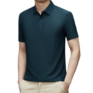 Polo de Manga Corta para Hombre, Color Azul Oscuro, Tejido de Punto, Diseño con Botones, Corte Regular Informal, Artículo de Moda 2026 - Product Image 1