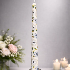 Bougie conique élégante faite à la main, qualité supérieure, en paraffine et cire de soja, parfum lavande, combustion sans fumée, pour décoration de Noël - Product Image 1