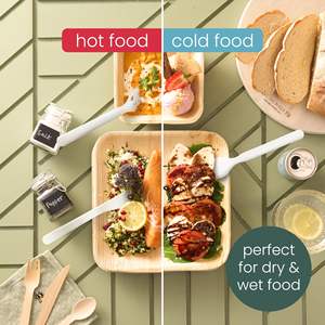 Fourchettes, couteaux et cuillères jetables sans plastique, robustes et résistantes, sans BPA, sans danger pour les aliments, écologiques, pour les fêtes et les mariages - Product Image 4