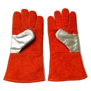 Gants aluminisés STALWART IMPEX à haute isolation thermique pour la couture, paume en cuir de vachette, manchette de sécurité, épaisseur 8 oz, forge - Product Image 4