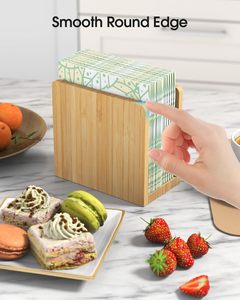 Porte-serviettes de table en bois, distributeur de mouchoirs sur pied pour la cuisine, la maison, le restaurant, la salle à manger, l'hôtel - Product Image 3