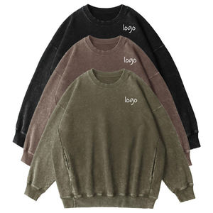 เสื้อสเวตเชิ้ตผู้ชายไซส์ใหญ่ ผ้าฝ้าย คอกลม สกรีนโลโก้ได้ สีพื้น สไตล์ลำลอง สตรีทแวร์ ฤดูใบไม้ร่วง แขนยาวถัก - Product Image 3