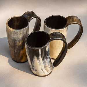 Jarra de cerveza de cuerno caliente, tipo tankard y vaso, de cuerno auténtico de búfalo, último diseño en India, Jarra Royal, Fabricante al por mayor - Product Image 2