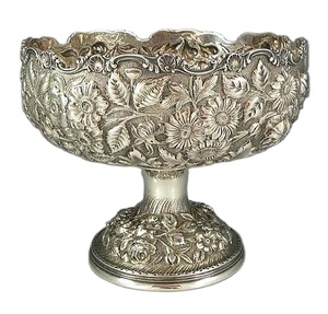 Cuencos de Servir de Metal Plateado de Diseño, Estilo Antiguo, Multinivel, Elegantes para Decoración de Bodas - Product Image 1