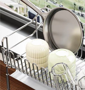 Vietnam Telescopic Single Tier Sink Drain Basket Metal Dish Drying <b>Rack</b> Kitchen Organizer - Product Image 2