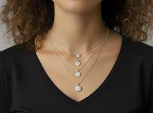 Pendentif solitaire en diamant rond certifié or 14 carats cultivé en laboratoire [0,25 ct] - Product Image 4