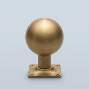 Poignée de meuble en laiton non laqué de luxe avec plaque arrière, poignée de quincaillerie durable au design moderne pour la maison, le bureau et le salon - Product Image 1