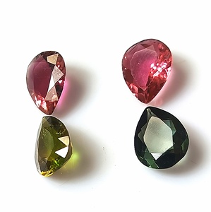 5.60 Carat Total Natural Pastel Multi-Color Mozambique Tourmaline Set 4-Piece Loose <b>7</b>×9 mm Pear Cut Calibrated Gemstones - Product Image 5