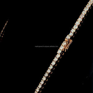 Lujoso laboratorio creado diamante 14KT oro rosa Cadena de tenis para mujeres tenis corte redondo CVD diamante estilo Collar personalizado - Product Image 2