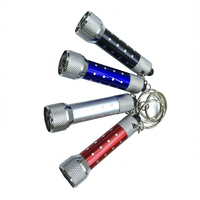 Mini lampe torche à LED blanche 5 LED en alliage d'aluminium, alimentée par piles AAA, à intensité réglable, compacte, portable, pour usage extérieur