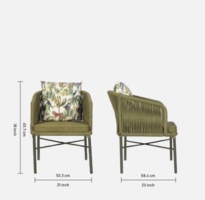 Modern Rope Living Room <b>Chair</b> with Metal Legs Solid Back <b>Cushioned</b> Armchair Tropical Design Outdoor Leisure Seat - Product Image 6