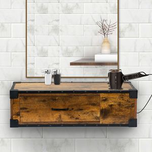 ที่หนีบผมทำจากไม้ติดผนังโต๊ะจัดแต่งทรงผม3รูสำหรับไดร์เป่าผม - Product Image 2