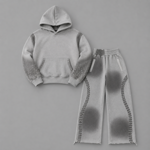 Ensemble de survêtement homme personnalisé en molleton deux pièces, vente en gros pour marques streetwear américaines, faible MOQ, directement de l'usine, prêt à l'emploi pour les acheteurs. - Product Image 5