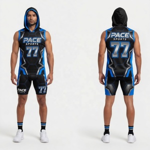 Uniforme de Fútbol Americano 7v7 para Hombre, Sublimado, Negro y Dorado, con Capucha Tribal Maorí, Conjunto de Spandex - Product Image 3