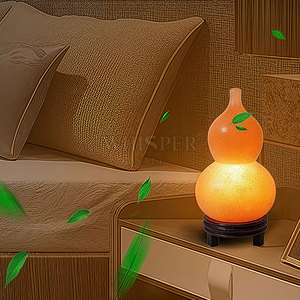Lampe de sel de l'Himalaya miniature sculptée en cristal naturel, lumière chaude, décoration moderne pour la maison, lampe de table du Pakistan - Product Image 6