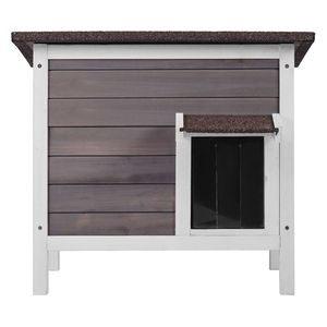 Casa para Gatos y Conejos de Madera para Exteriores, Aislada con Espuma, Resistente a la Intemperie, Refugio para Gatos Silvestres, para Múltiples Gatos, Muebles para Mascotas - Product Image 1