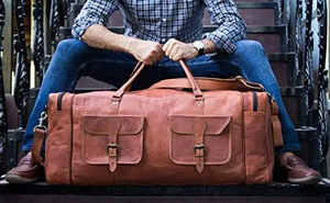 Large 32 Inch Duffel Bags for Men <b>Holdall</b> Leather Travel Bag/ Overnight Gym Sports <b>Weekend</b> Bag/Custom Travel Bag in Wholesale - Product Image 6